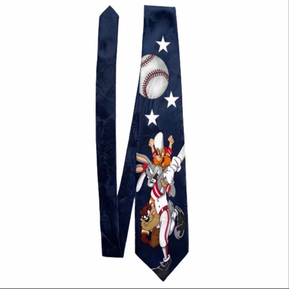 Looney Toons Vintage 1996 Bugs Bunny Baseball Necktie